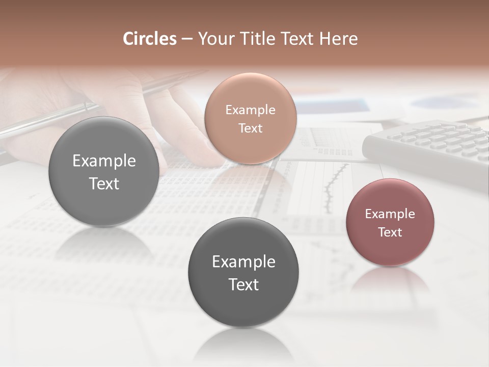 A Person Writing On A Piece Of Paper Next To A Calculator PowerPoint Template