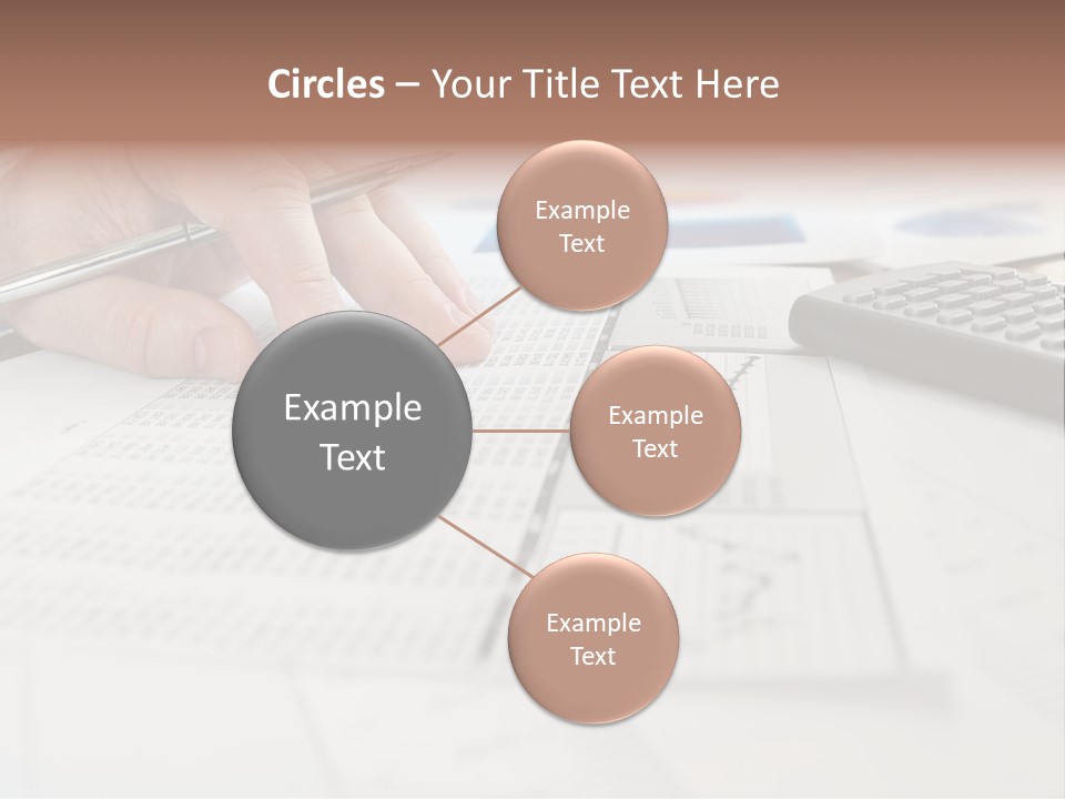 A Person Writing On A Piece Of Paper Next To A Calculator PowerPoint Template