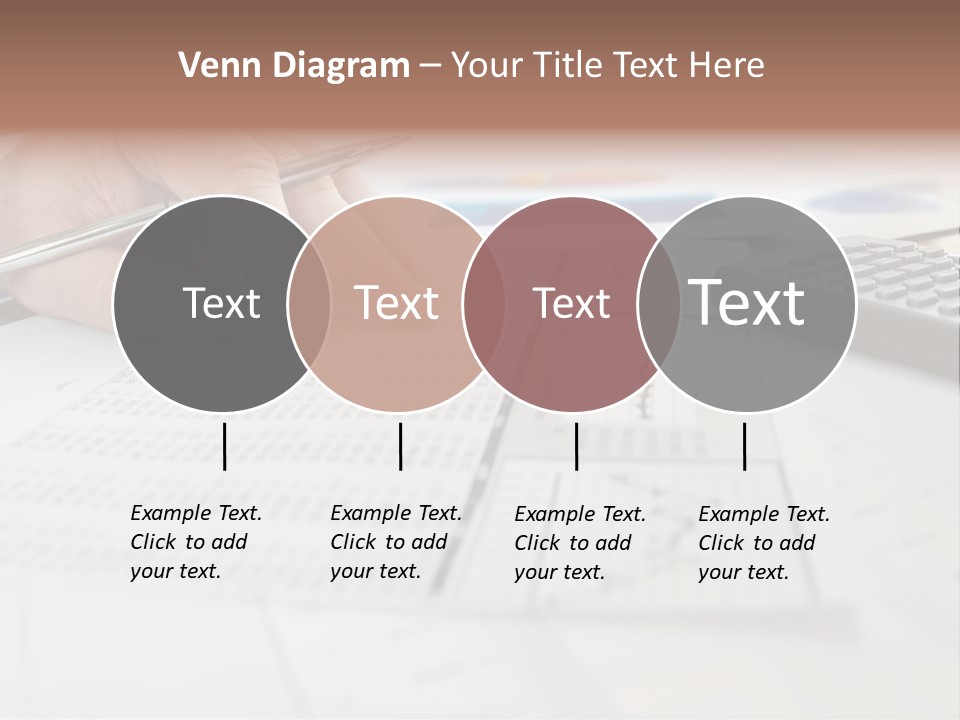 A Person Writing On A Piece Of Paper Next To A Calculator PowerPoint Template