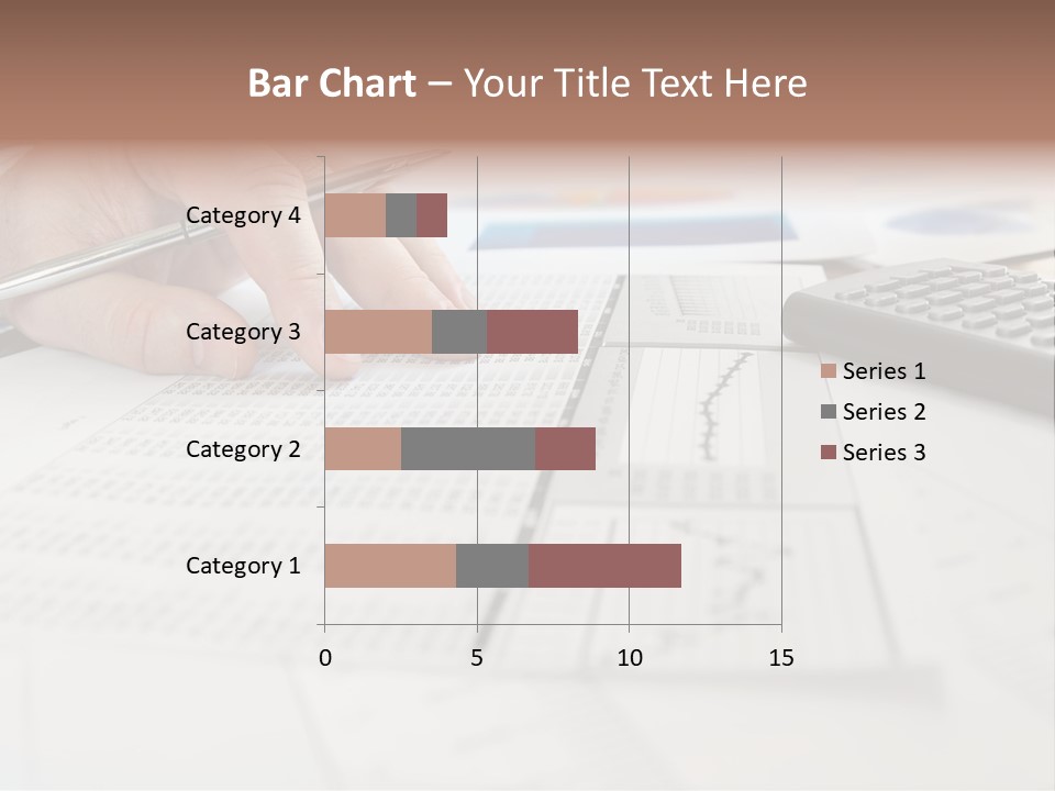 A Person Writing On A Piece Of Paper Next To A Calculator PowerPoint Template