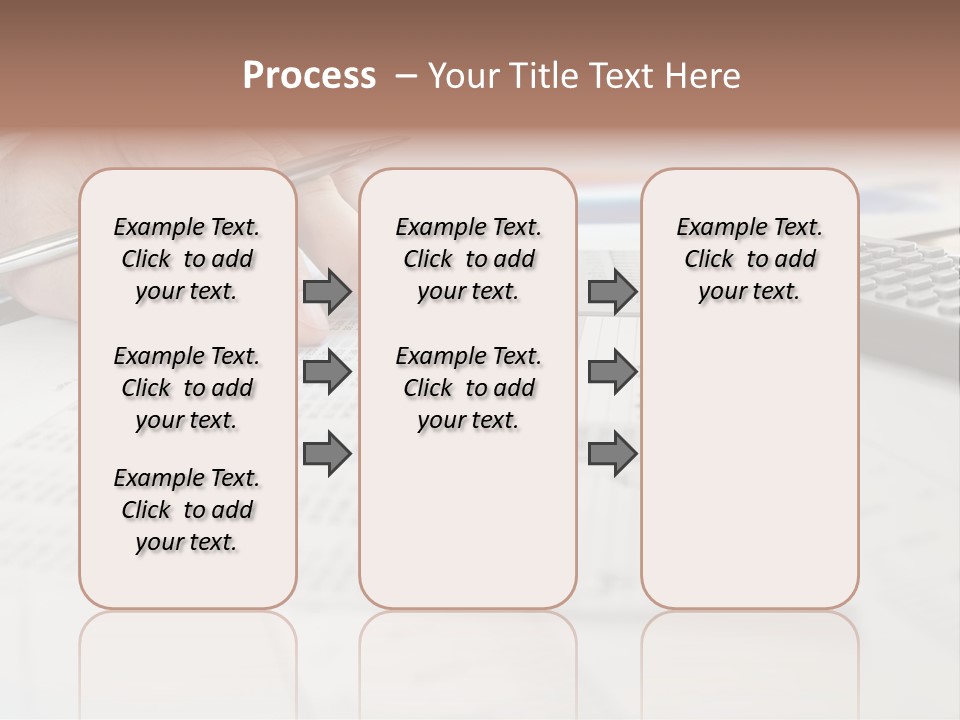 A Person Writing On A Piece Of Paper Next To A Calculator PowerPoint Template