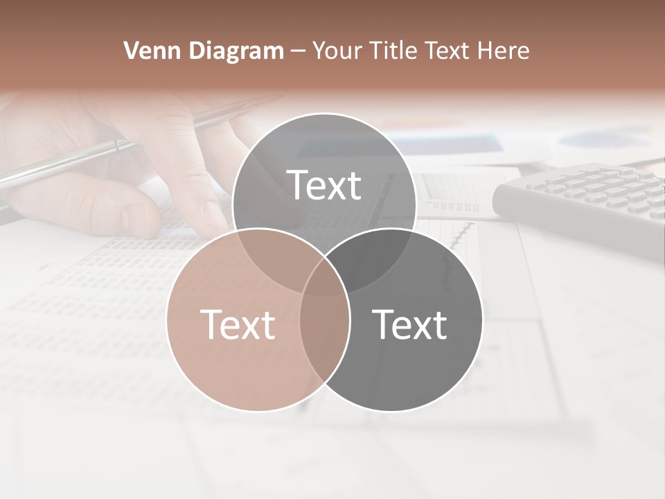 A Person Writing On A Piece Of Paper Next To A Calculator PowerPoint Template