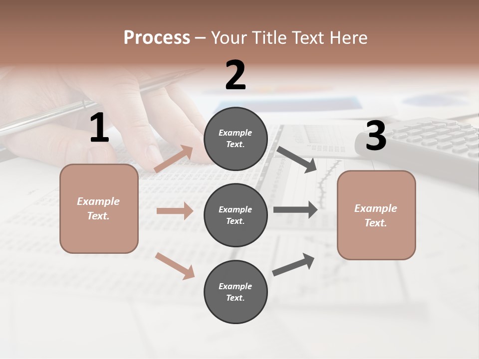 A Person Writing On A Piece Of Paper Next To A Calculator PowerPoint Template