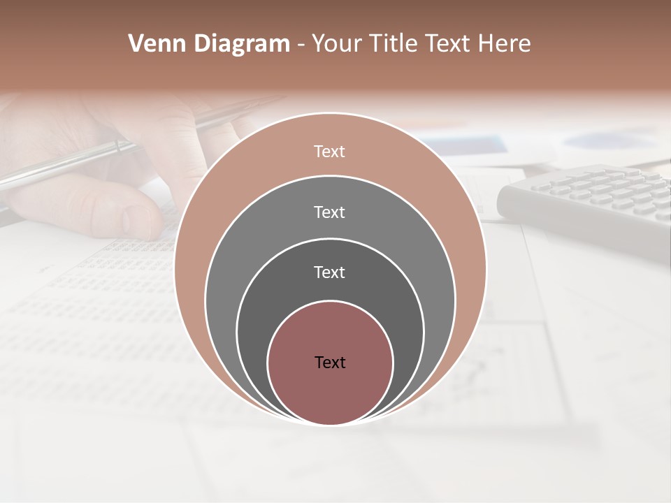 A Person Writing On A Piece Of Paper Next To A Calculator PowerPoint Template