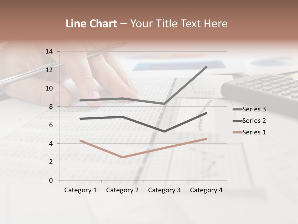A Person Writing On A Piece Of Paper Next To A Calculator PowerPoint Template