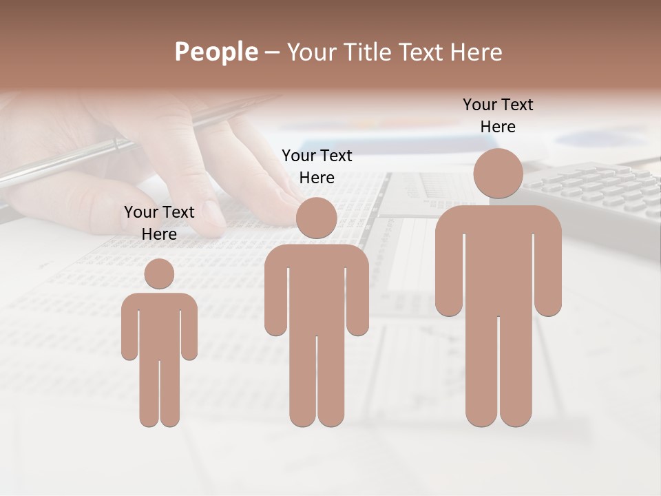 A Person Writing On A Piece Of Paper Next To A Calculator PowerPoint Template