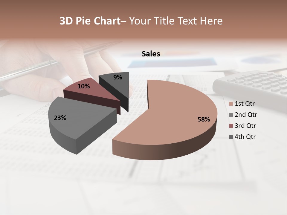 A Person Writing On A Piece Of Paper Next To A Calculator PowerPoint Template