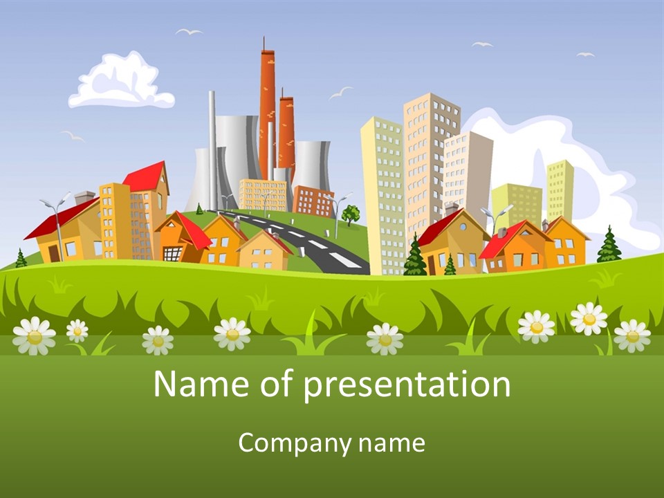 Street City House PowerPoint Template