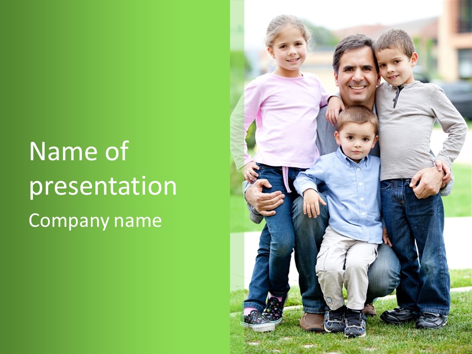 Happiness Sons Outside PowerPoint Template