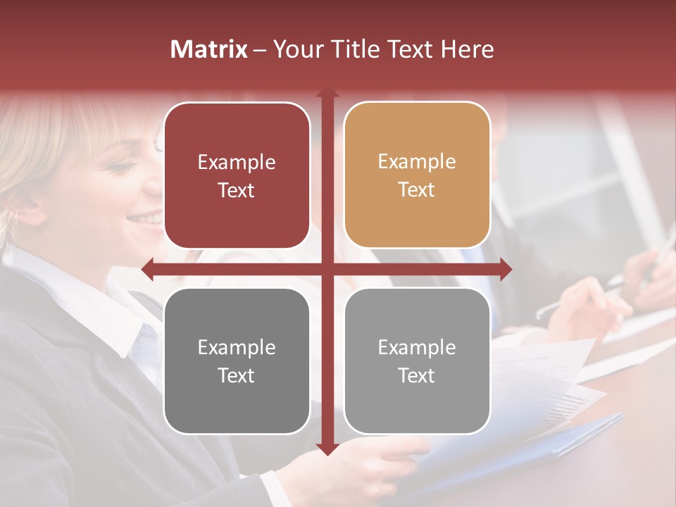 A Group Of Business People Sitting At A Table PowerPoint Template