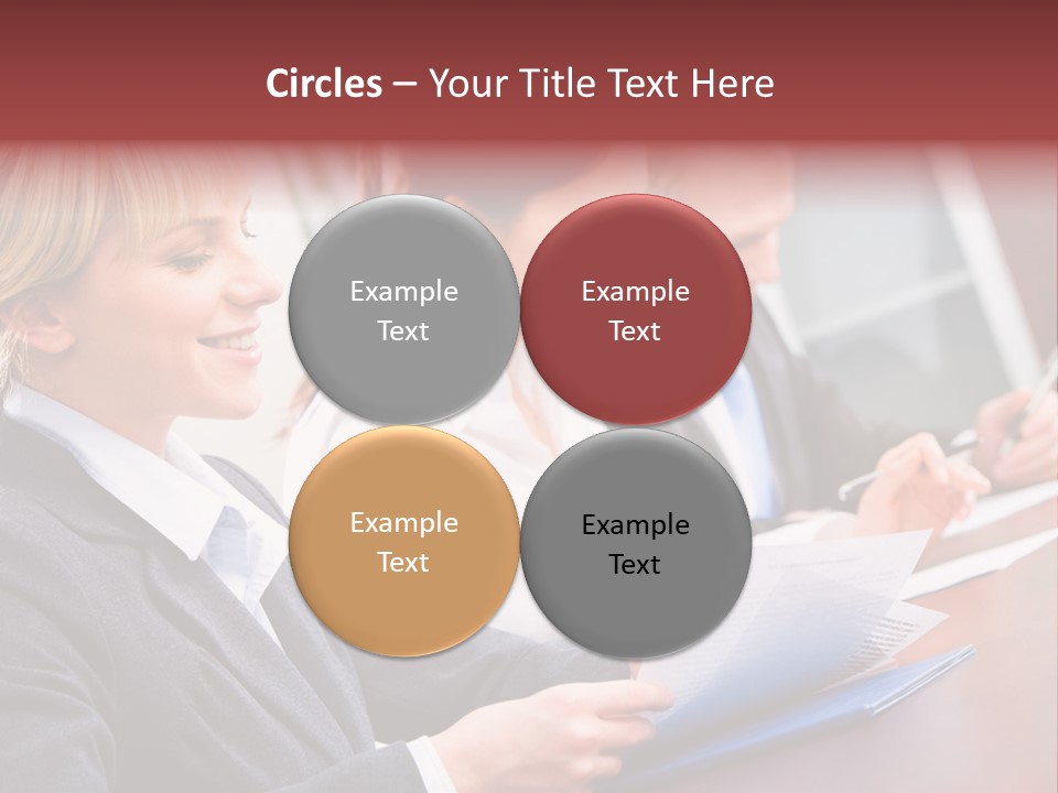 A Group Of Business People Sitting At A Table PowerPoint Template