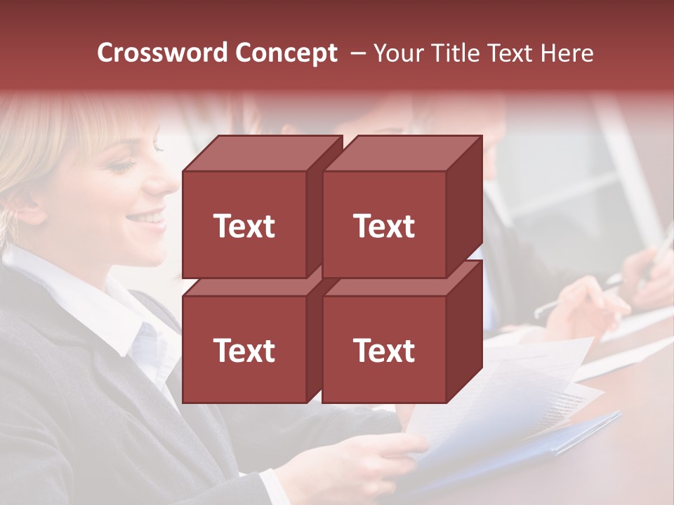 A Group Of Business People Sitting At A Table PowerPoint Template