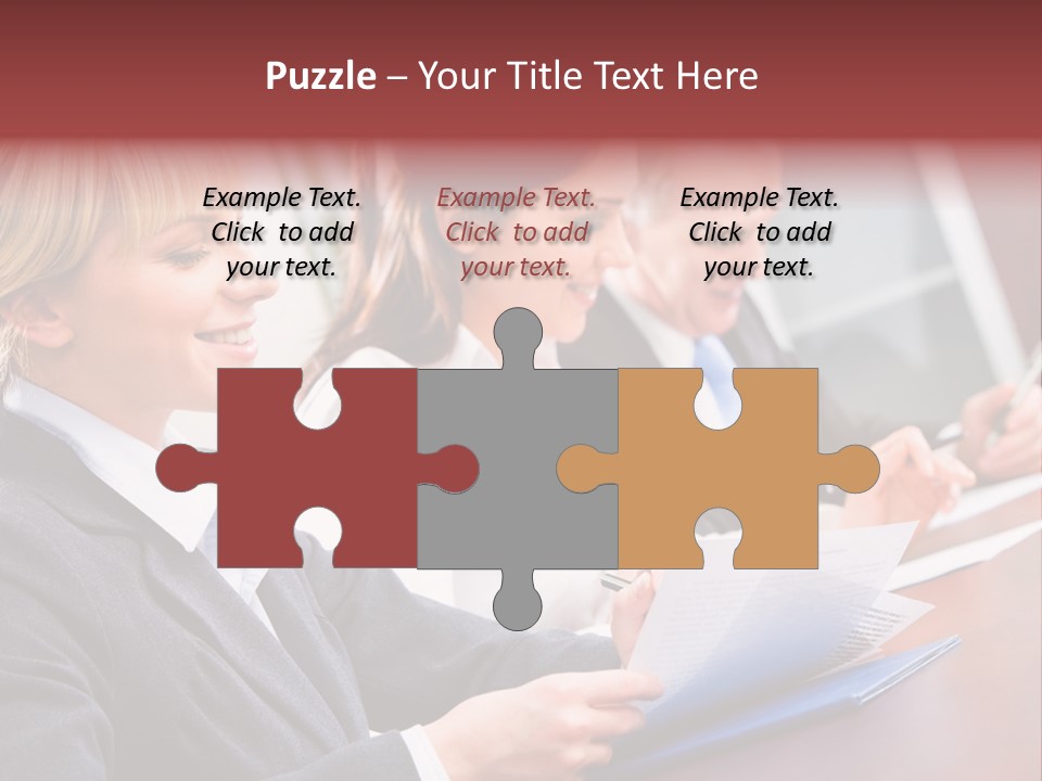 A Group Of Business People Sitting At A Table PowerPoint Template