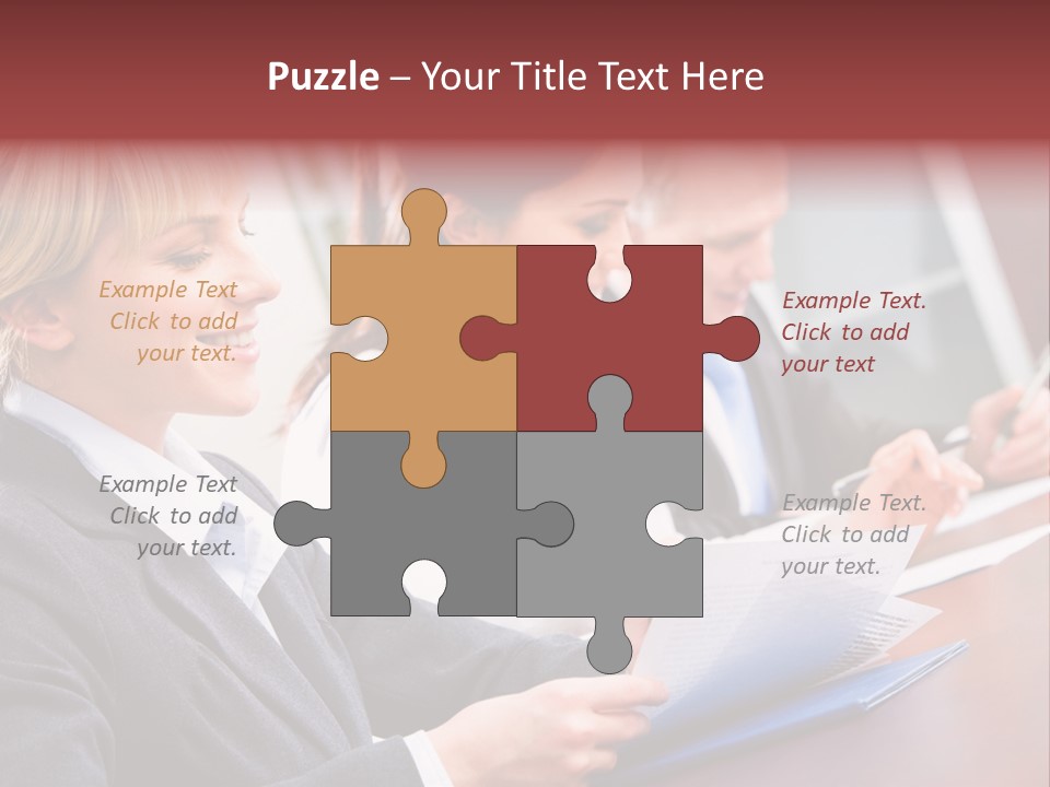 A Group Of Business People Sitting At A Table PowerPoint Template