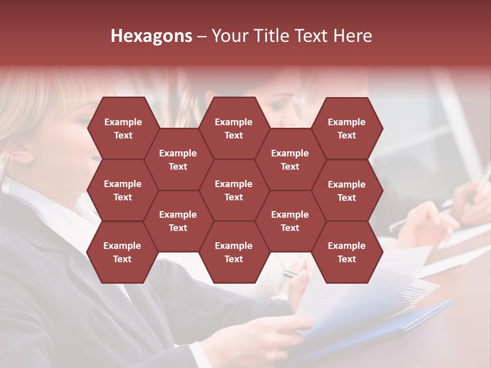 A Group Of Business People Sitting At A Table PowerPoint Template