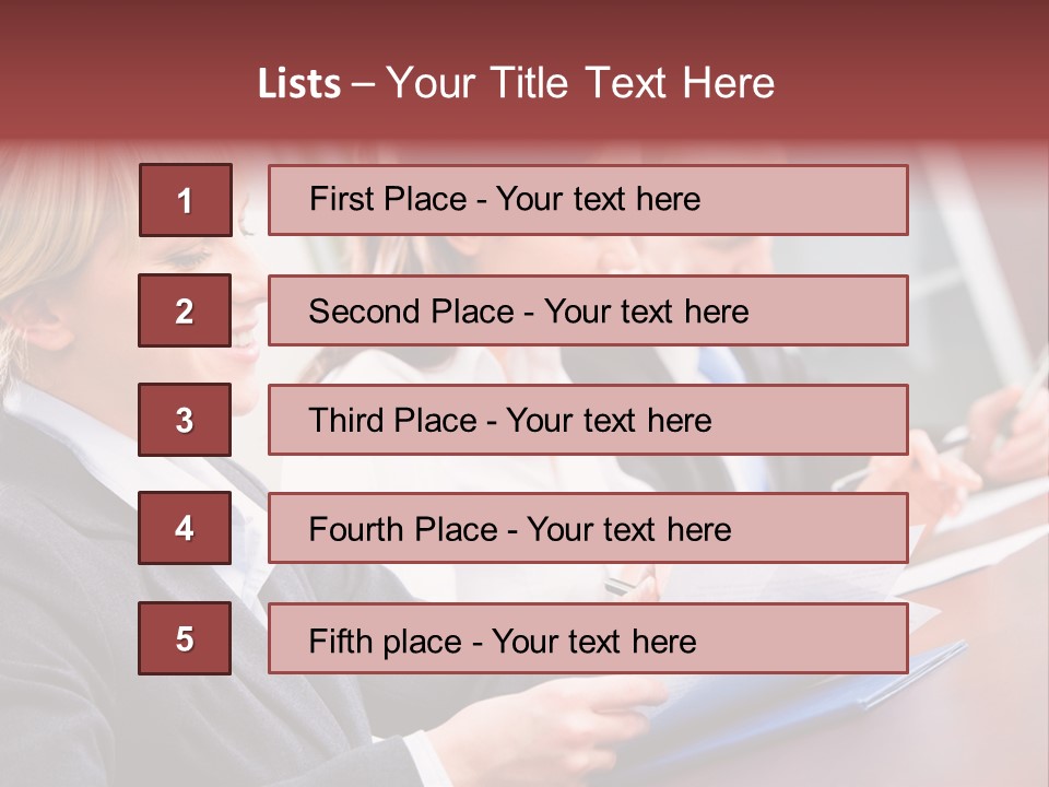 A Group Of Business People Sitting At A Table PowerPoint Template