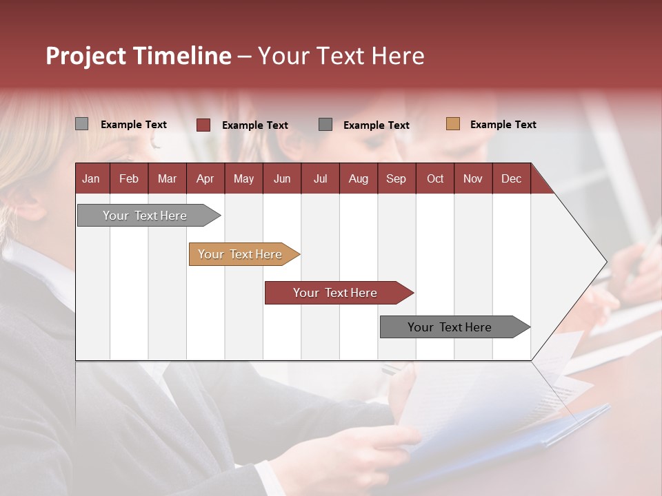 A Group Of Business People Sitting At A Table PowerPoint Template