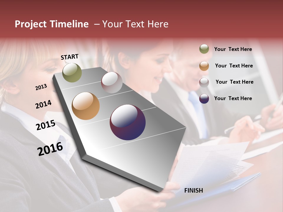 A Group Of Business People Sitting At A Table PowerPoint Template