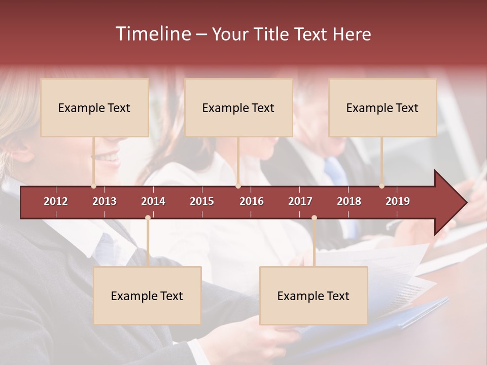 A Group Of Business People Sitting At A Table PowerPoint Template