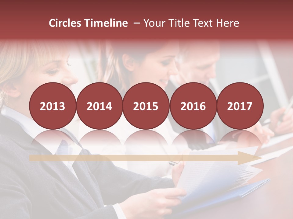 A Group Of Business People Sitting At A Table PowerPoint Template