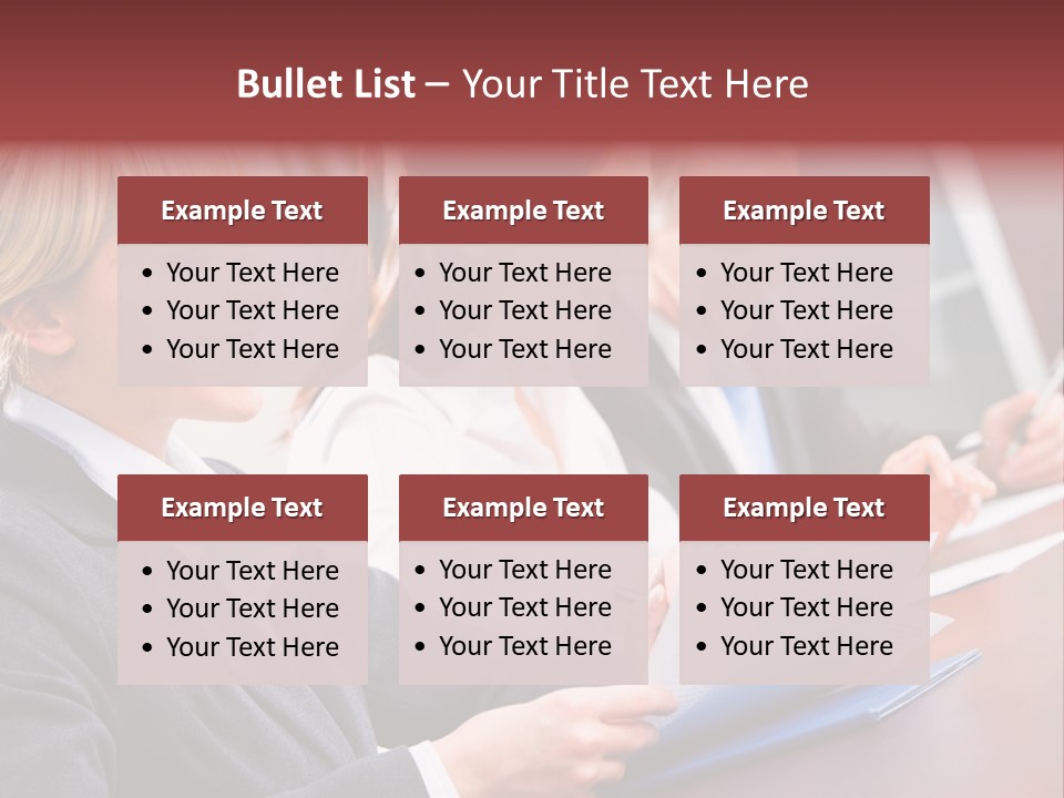 A Group Of Business People Sitting At A Table PowerPoint Template
