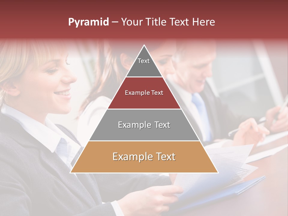 A Group Of Business People Sitting At A Table PowerPoint Template