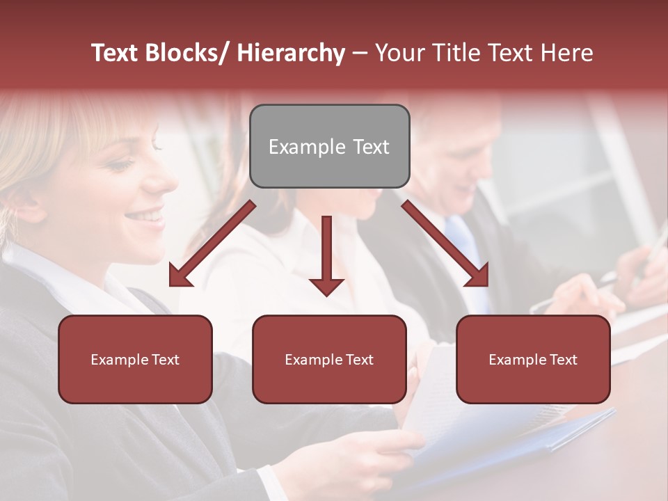 A Group Of Business People Sitting At A Table PowerPoint Template