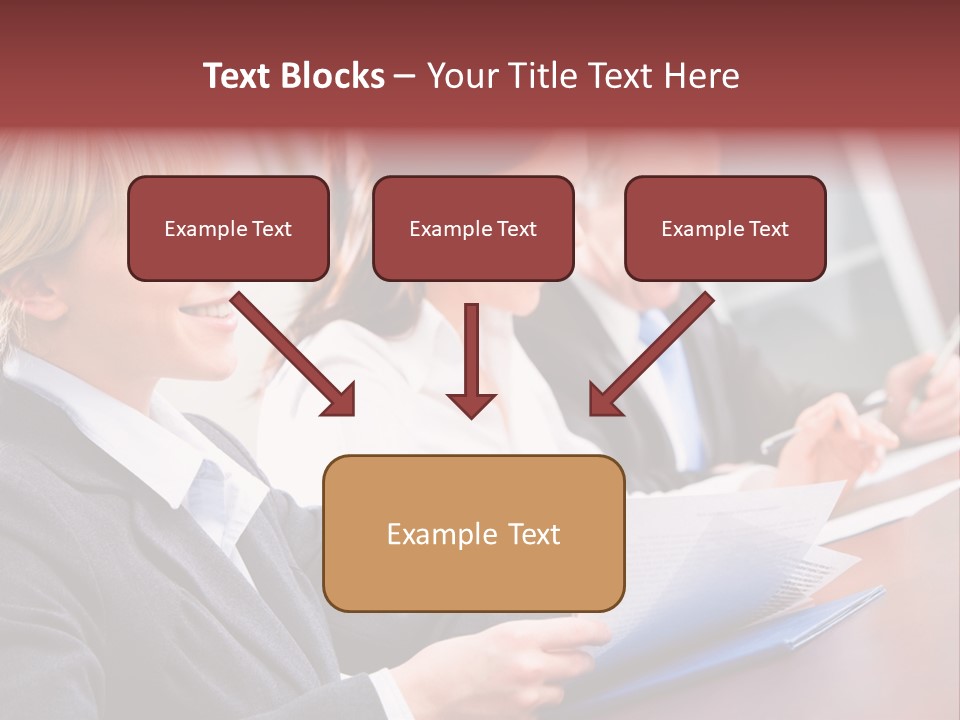 A Group Of Business People Sitting At A Table PowerPoint Template