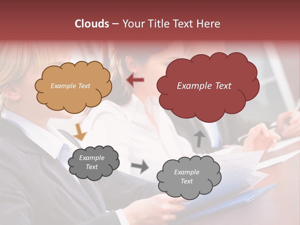 A Group Of Business People Sitting At A Table PowerPoint Template