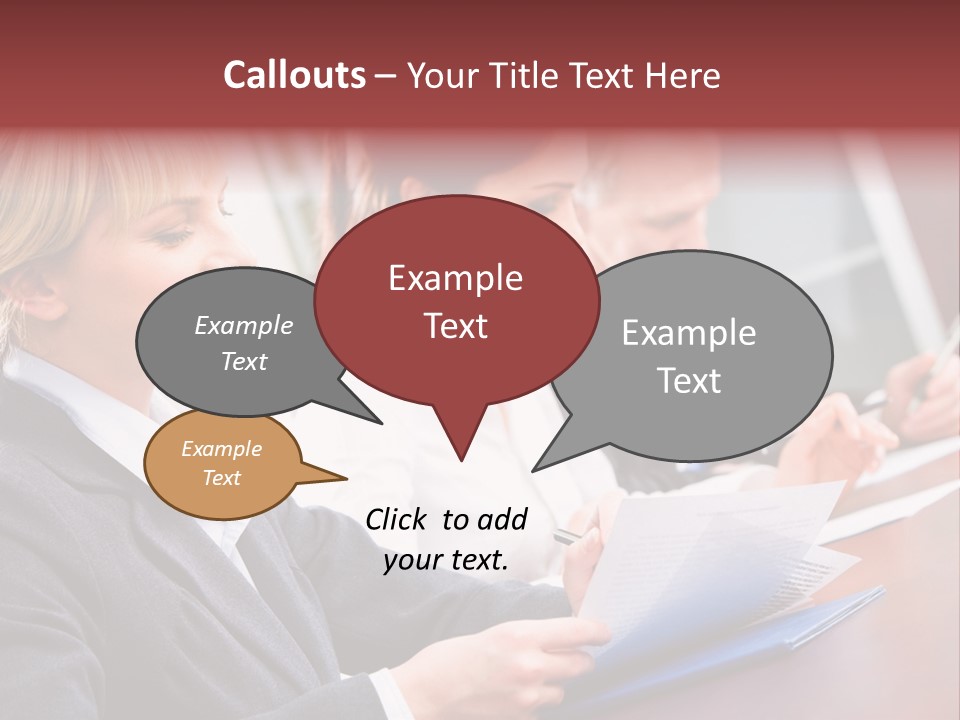 A Group Of Business People Sitting At A Table PowerPoint Template