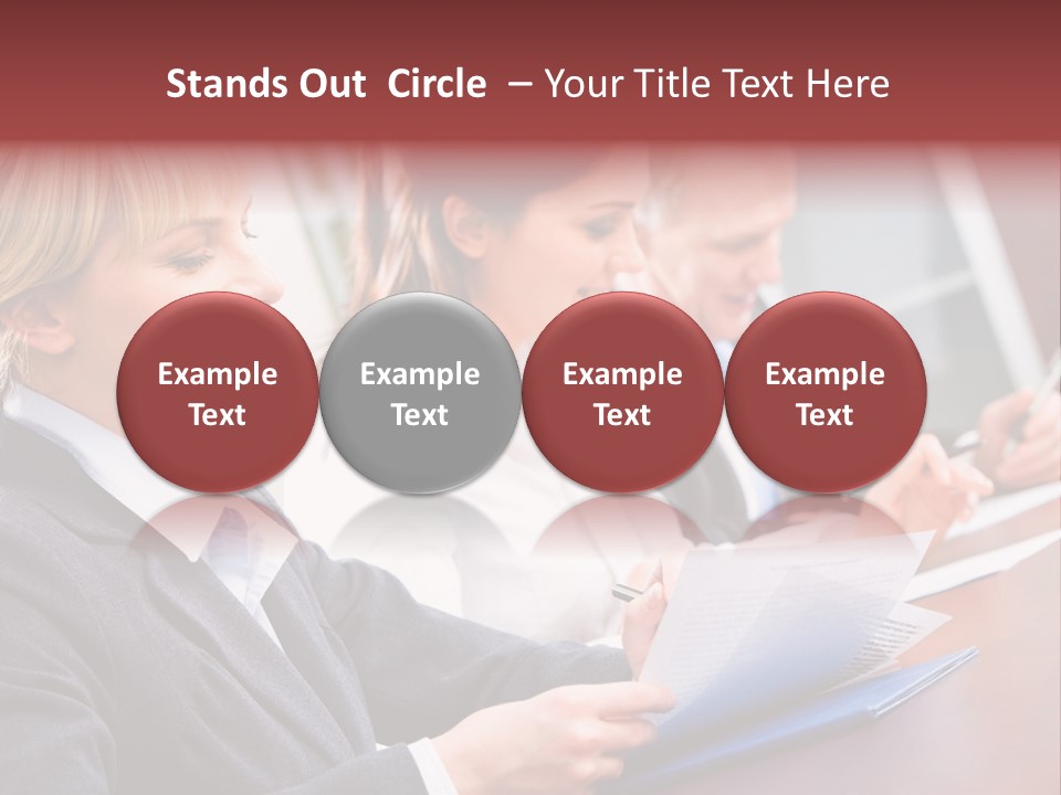 A Group Of Business People Sitting At A Table PowerPoint Template