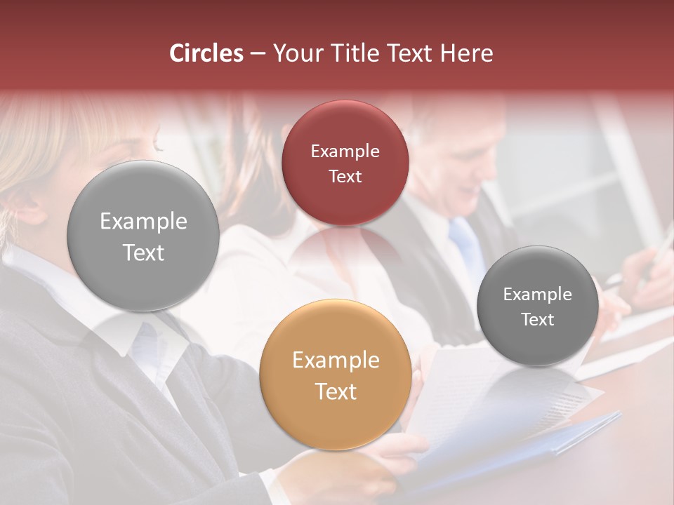 A Group Of Business People Sitting At A Table PowerPoint Template