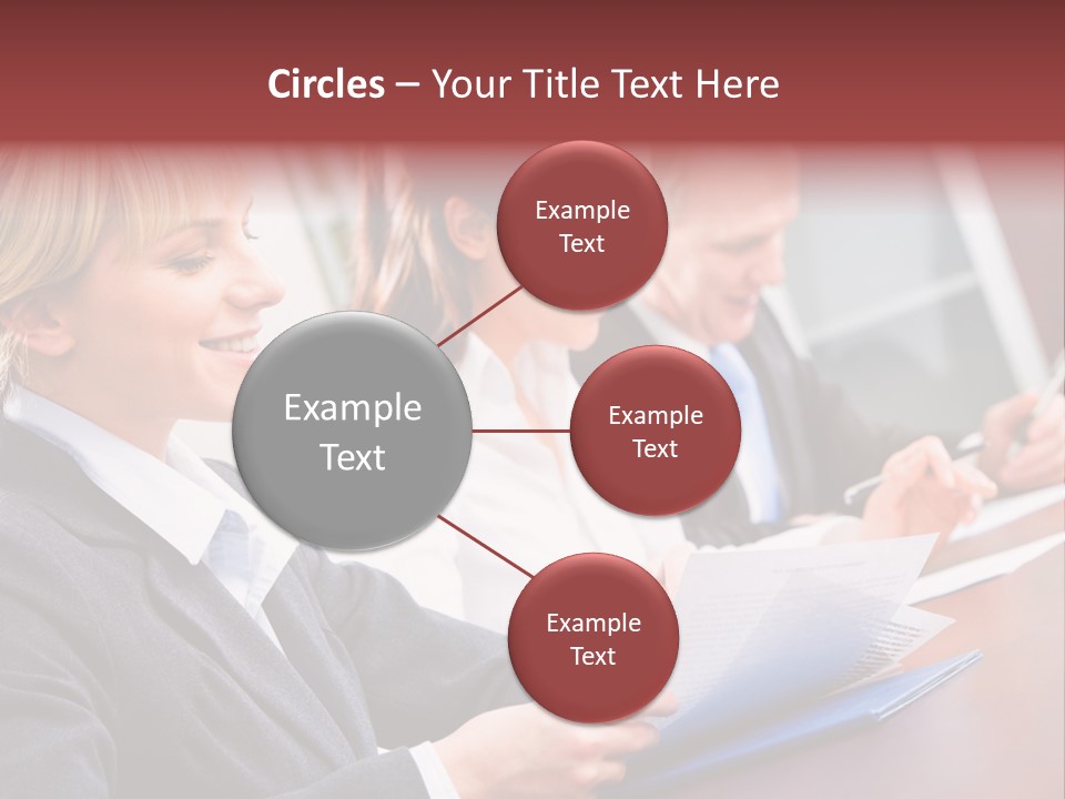 A Group Of Business People Sitting At A Table PowerPoint Template