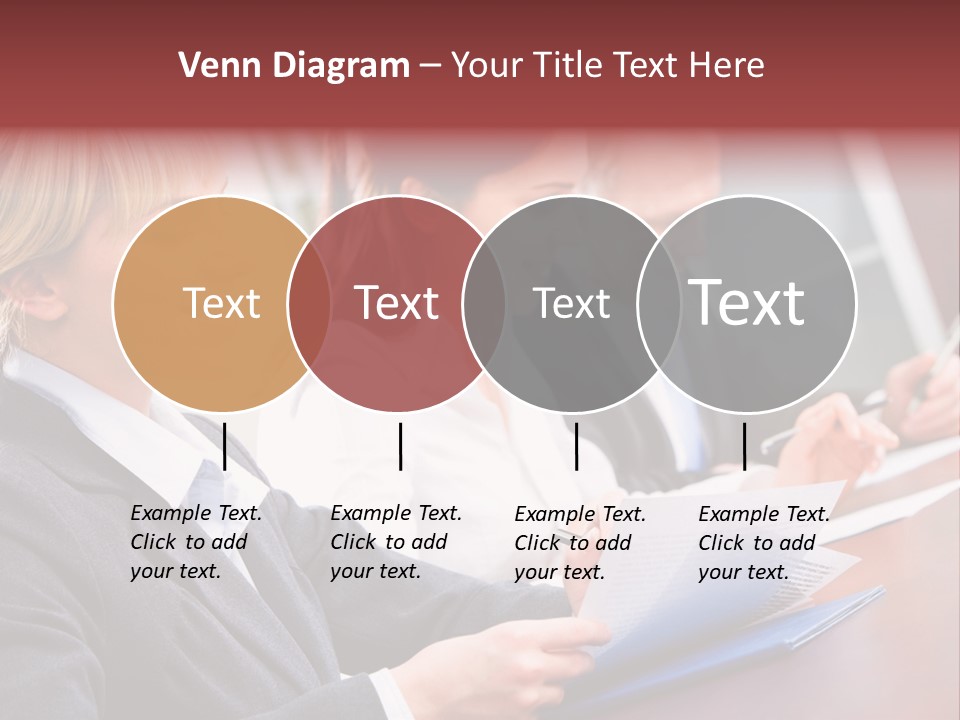 A Group Of Business People Sitting At A Table PowerPoint Template