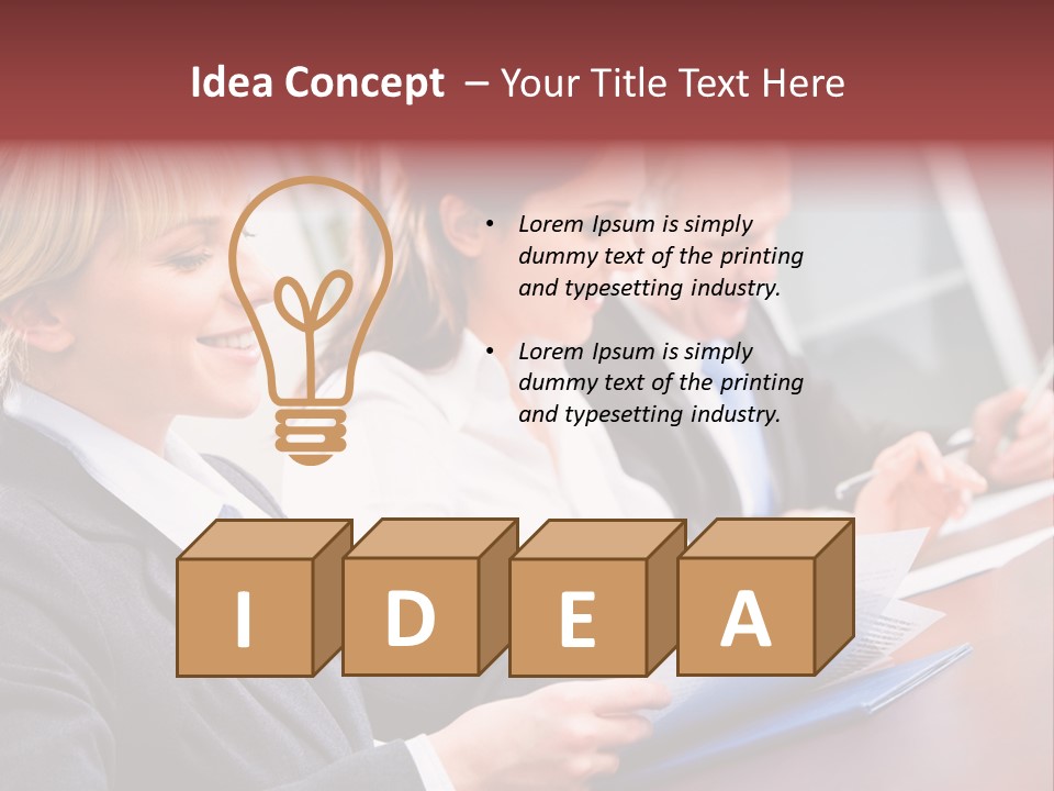 A Group Of Business People Sitting At A Table PowerPoint Template