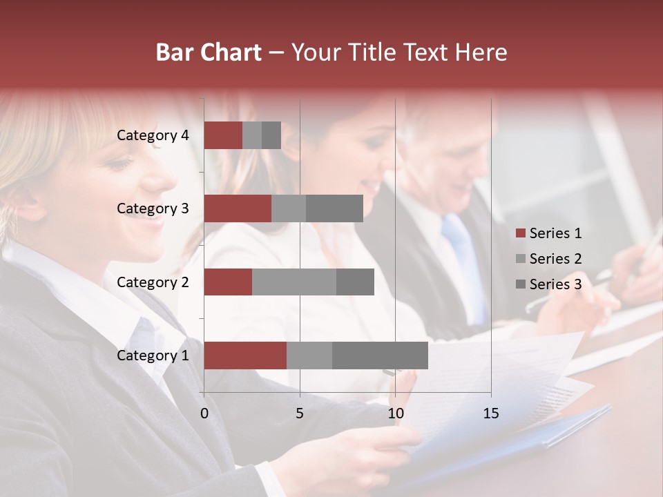 A Group Of Business People Sitting At A Table PowerPoint Template