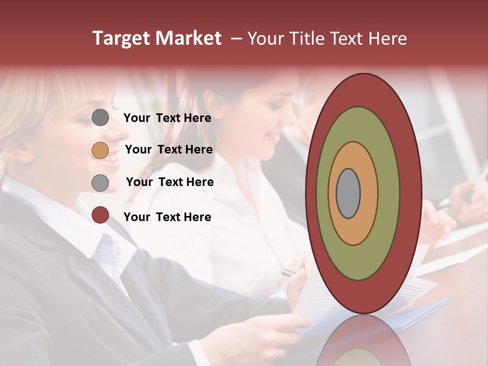 A Group Of Business People Sitting At A Table PowerPoint Template