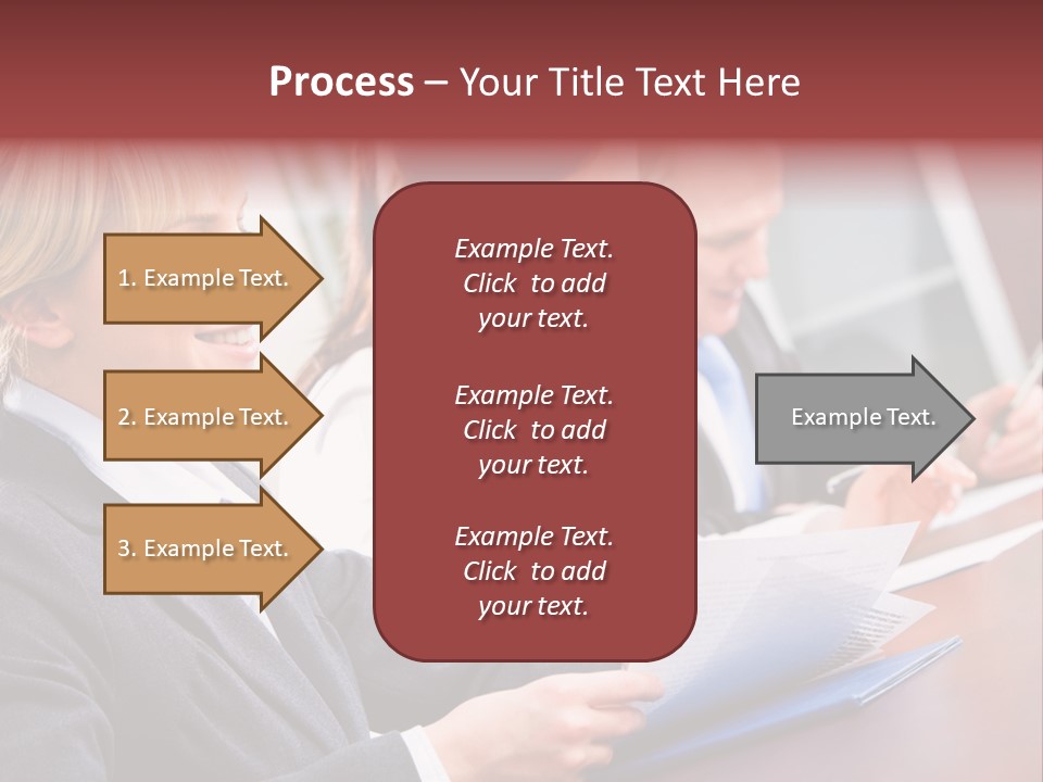 A Group Of Business People Sitting At A Table PowerPoint Template