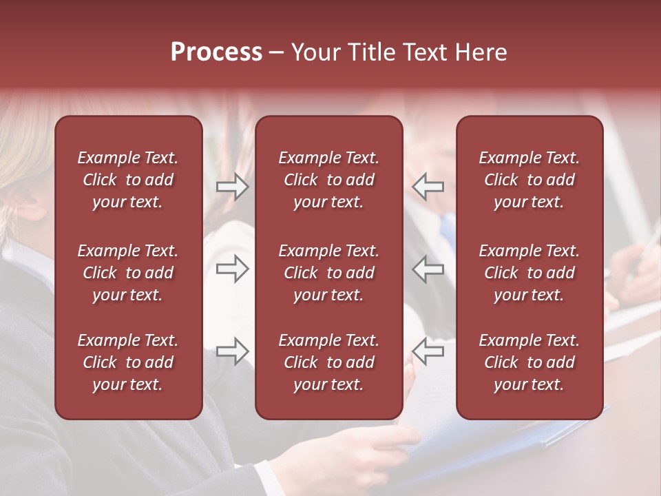 A Group Of Business People Sitting At A Table PowerPoint Template