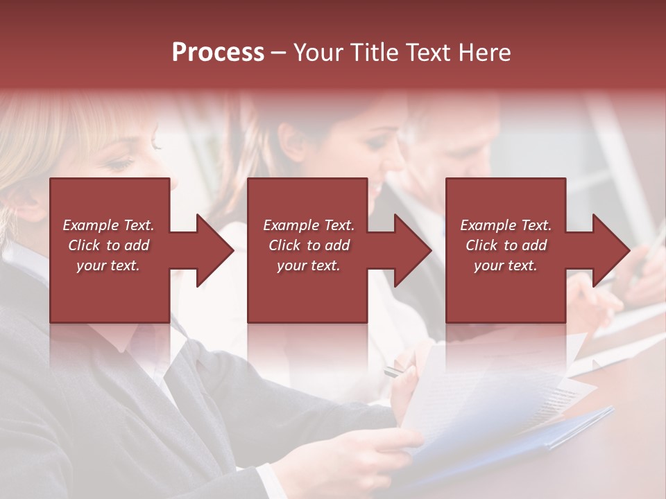 A Group Of Business People Sitting At A Table PowerPoint Template