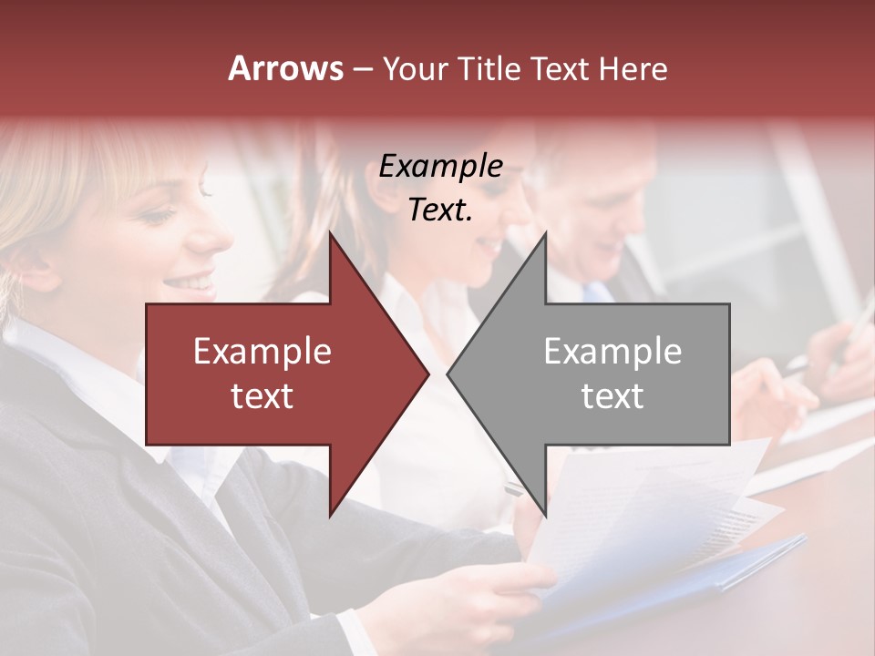 A Group Of Business People Sitting At A Table PowerPoint Template