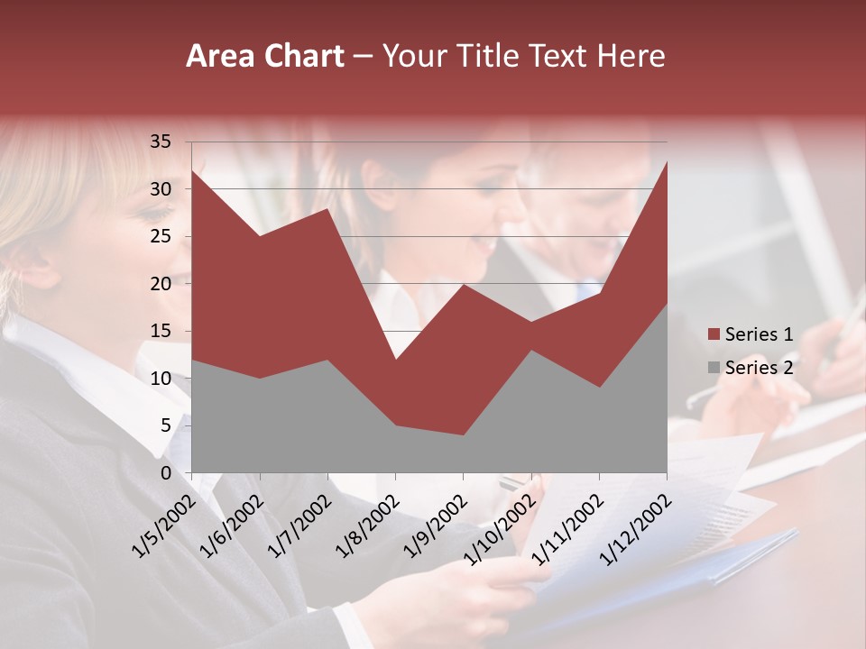 A Group Of Business People Sitting At A Table PowerPoint Template