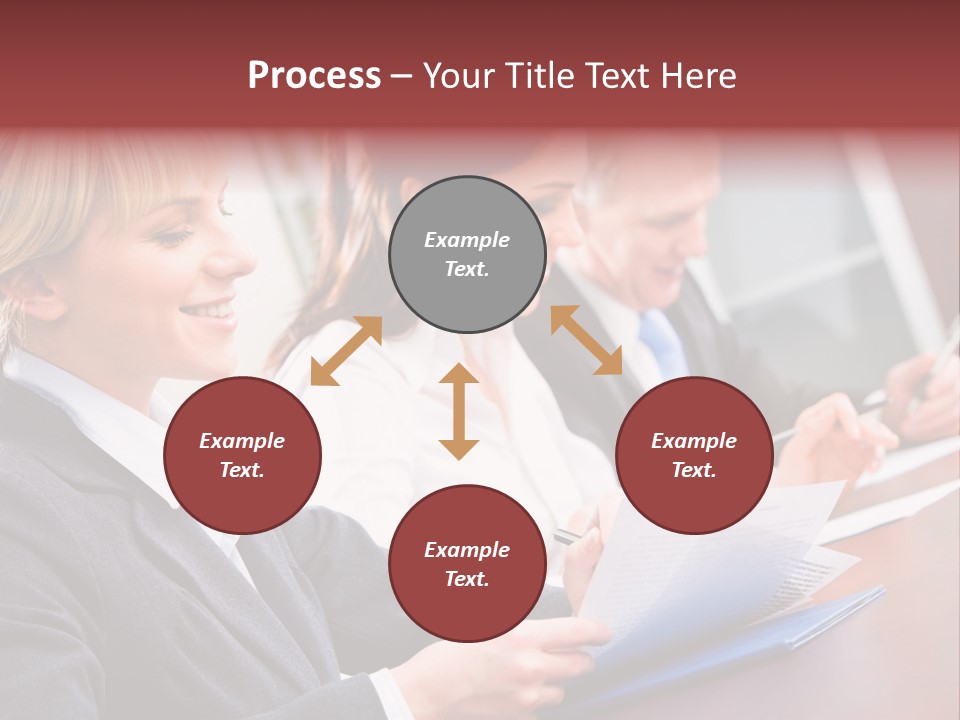 A Group Of Business People Sitting At A Table PowerPoint Template