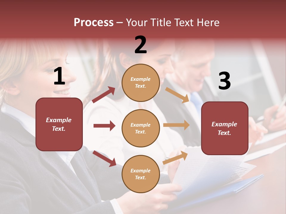 A Group Of Business People Sitting At A Table PowerPoint Template