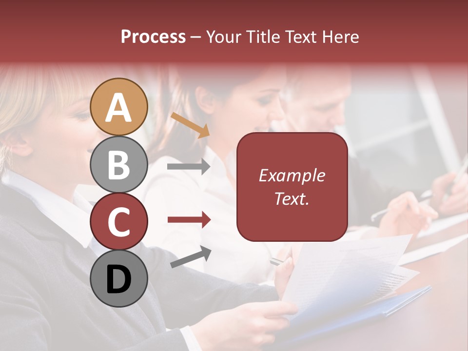 A Group Of Business People Sitting At A Table PowerPoint Template