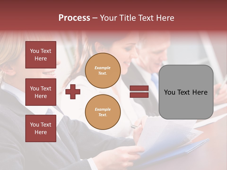A Group Of Business People Sitting At A Table PowerPoint Template