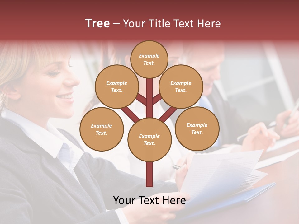 A Group Of Business People Sitting At A Table PowerPoint Template