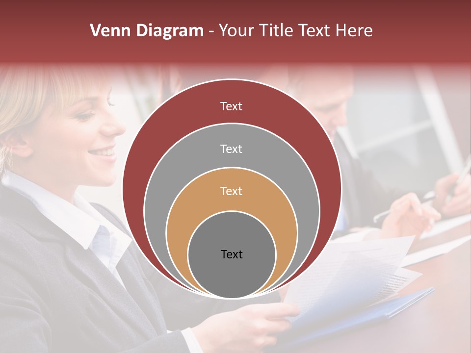 A Group Of Business People Sitting At A Table PowerPoint Template