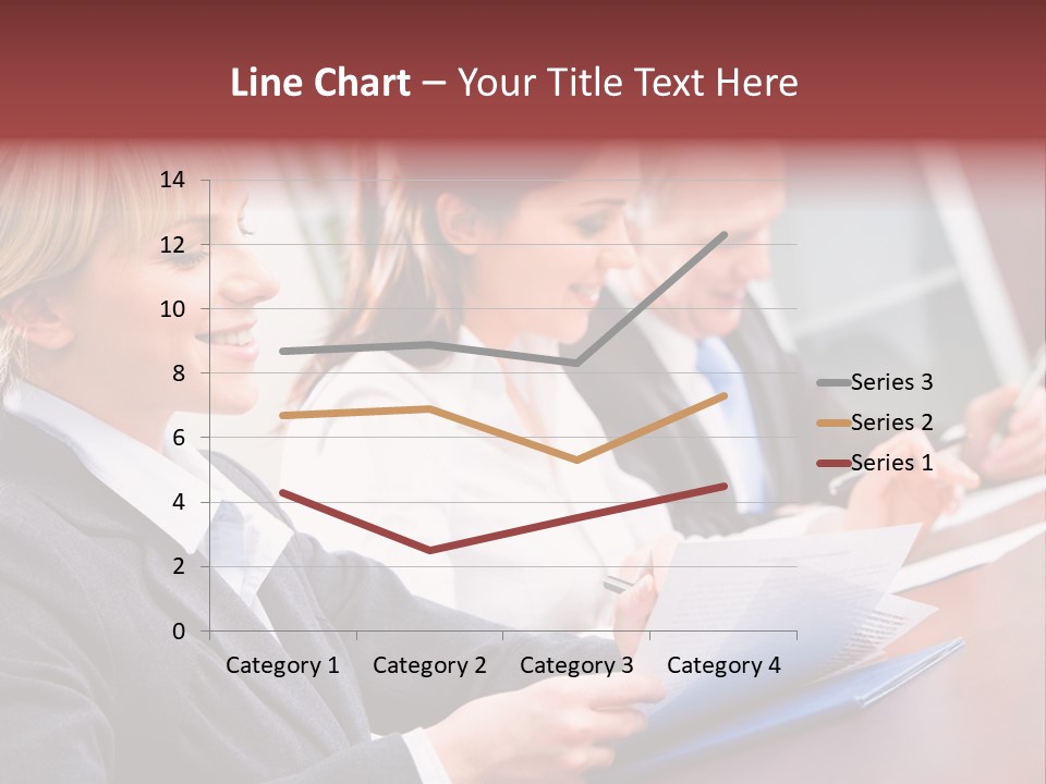 A Group Of Business People Sitting At A Table PowerPoint Template