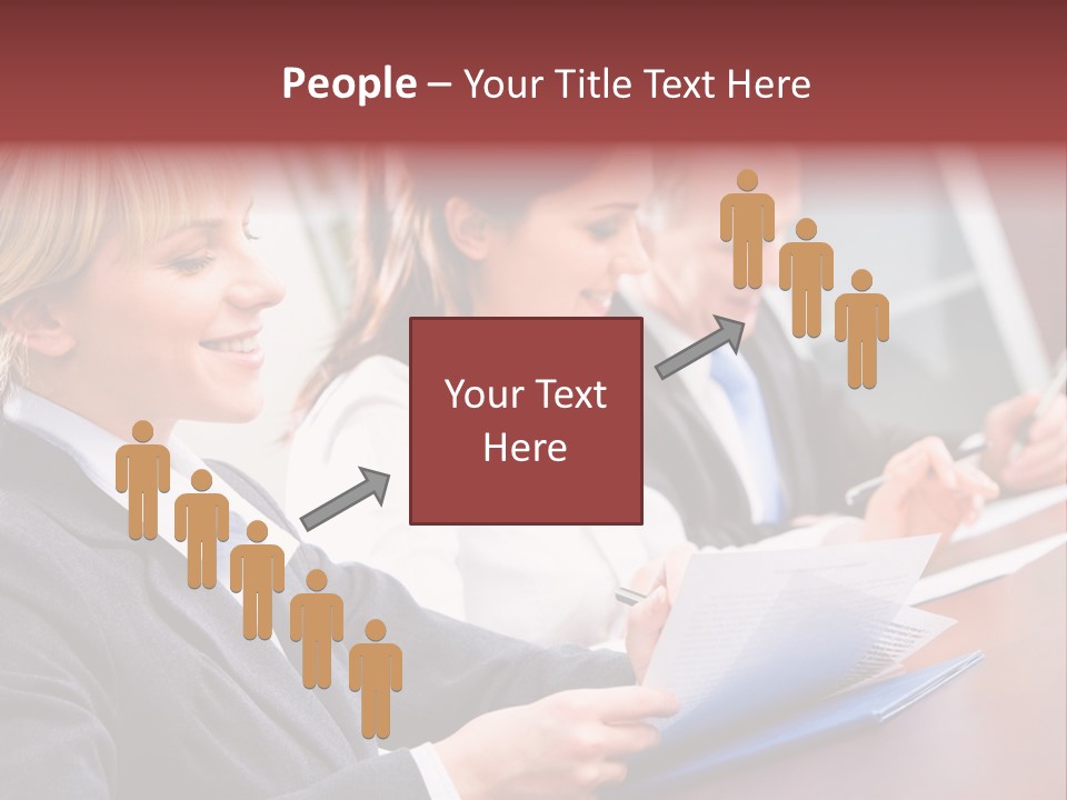 A Group Of Business People Sitting At A Table PowerPoint Template